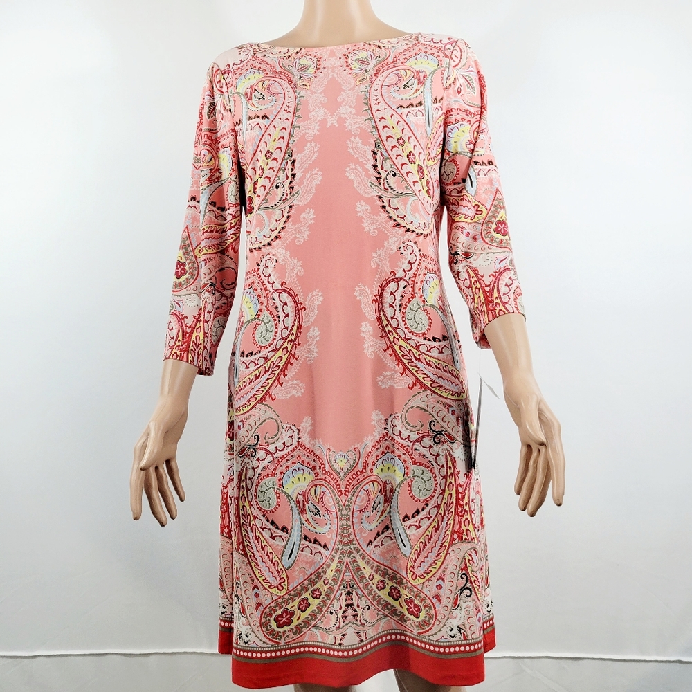 London Times Women's Patterned Dress Sz 8